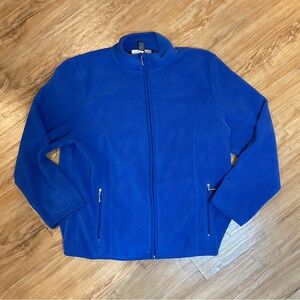 Karen Scott Sport Women's Fleece Jacket, Size XL, Royal Blue Full Zip